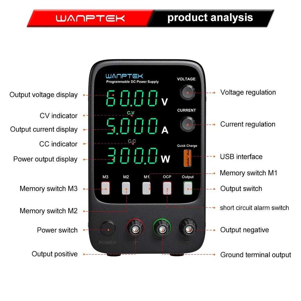 Лабораторний блок живлення Wanptek APS3010H 30V 10A 300W