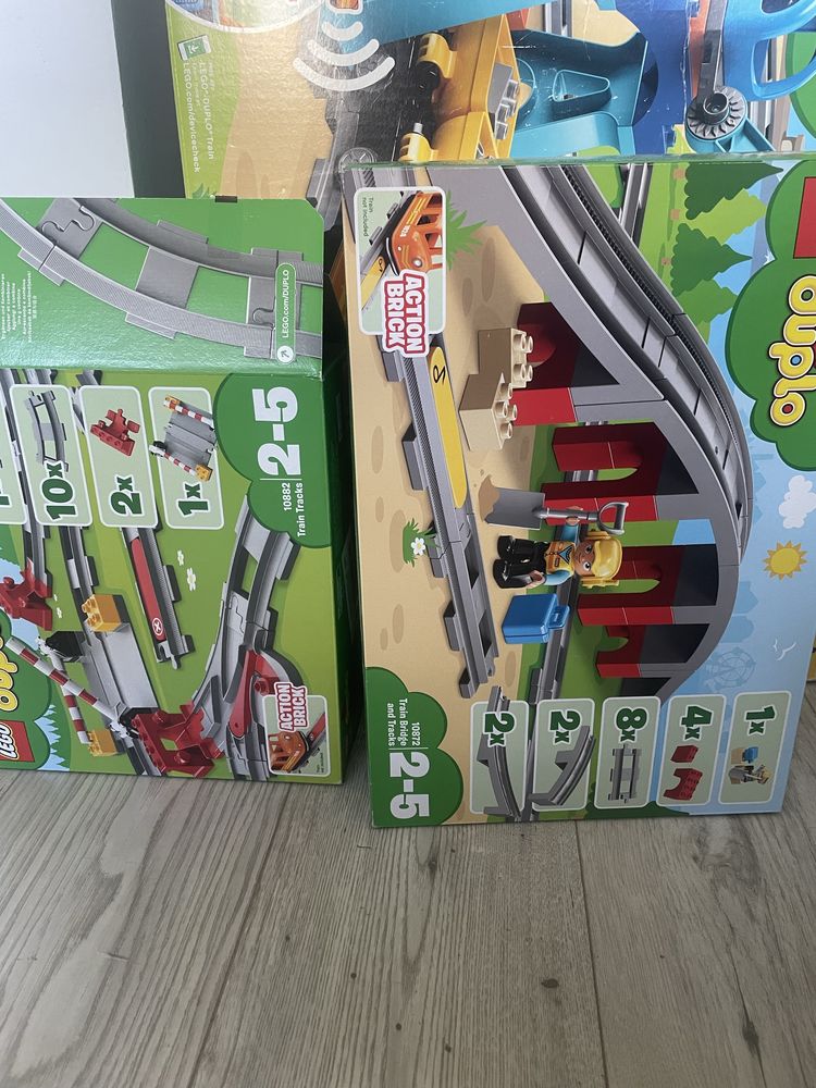 Lego duplo pociąg towarowy + tory i wiadukt