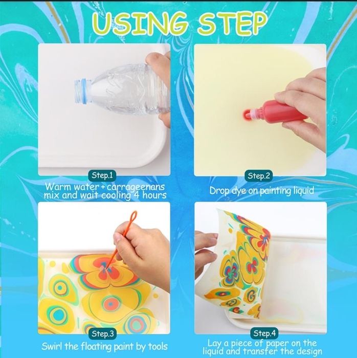 Marbling paint набор для творчества, рисование на воде!