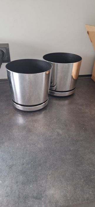 Doniczki lustrzane 2 szt plastikowe 16