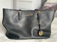 Czarna oryginalna torebka shopper Michael Kors Jet Set tote