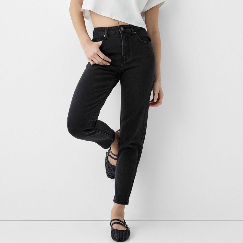 Czarne spodnie denim collection bershka the mom jeans 32 XXS join life