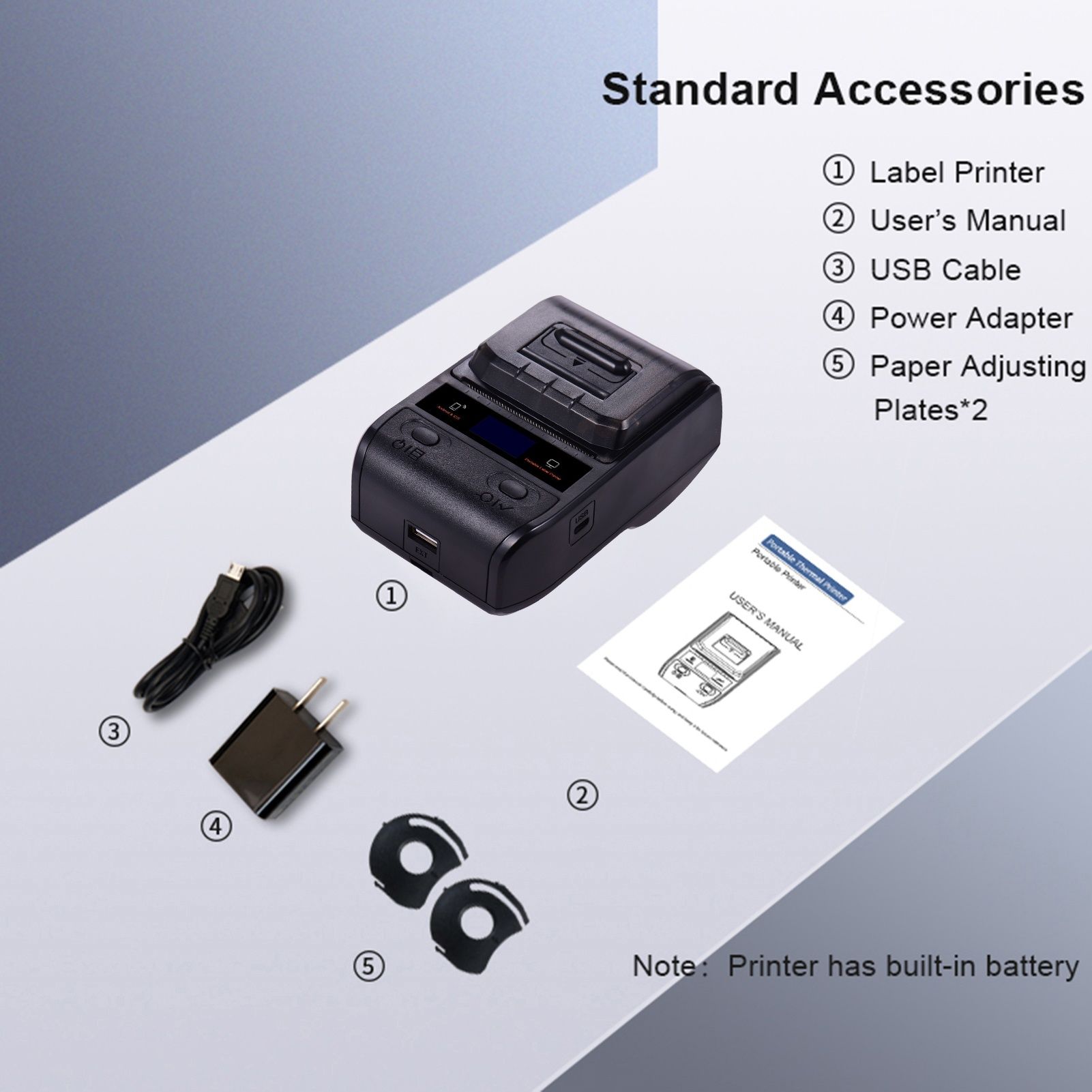 Портативний принтер етикеток та чеків Detonger DP23S Bluetooth/USB