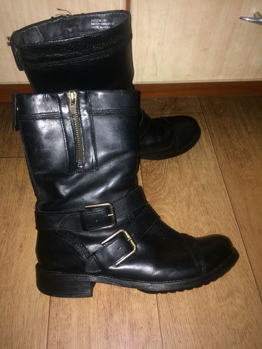 Ботинки сапоги кожаные байкерские