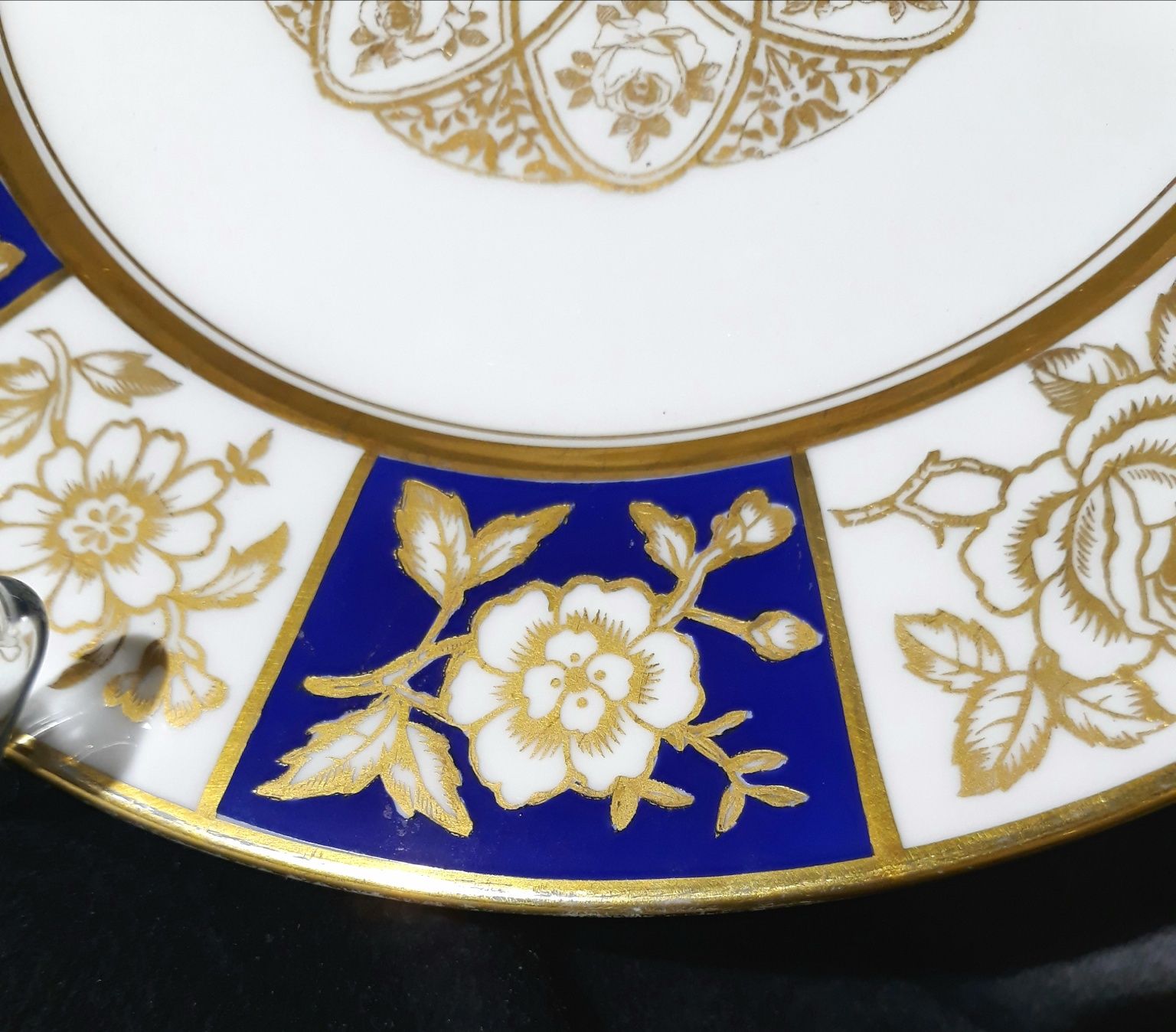 Talerz, patera kobalt złoto porcelana Keoenigszelt/Jaworzyna Śląska