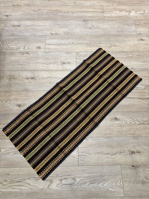 Brązowy żółty tkany wyszywany elegancki vintage bieżnik na stół 104x46