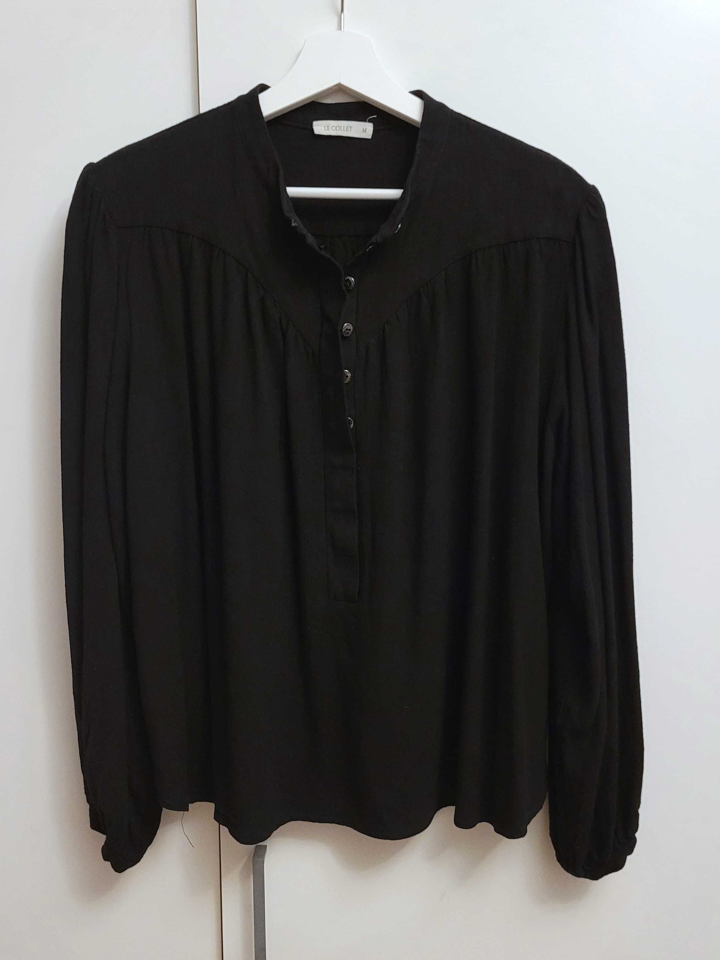 Le Collet koszula Laida black M 38 czarna wiskoza len boho vintage