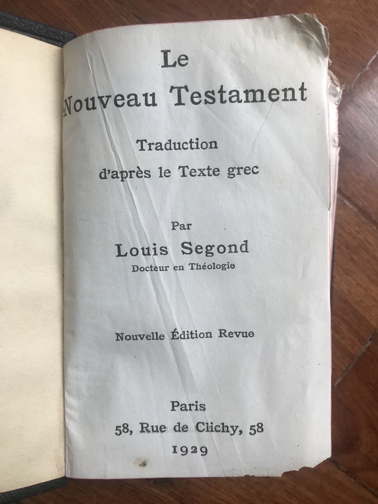 Nouveau Testament & Psaumes - Louis Segond 1929