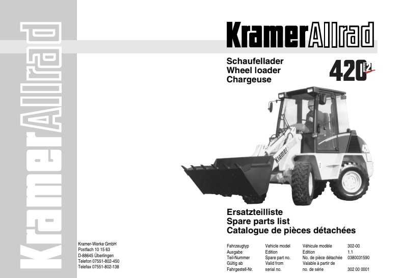 Katalog części Ładowarka kołowa Kramer 420 seria 2 [302 00]