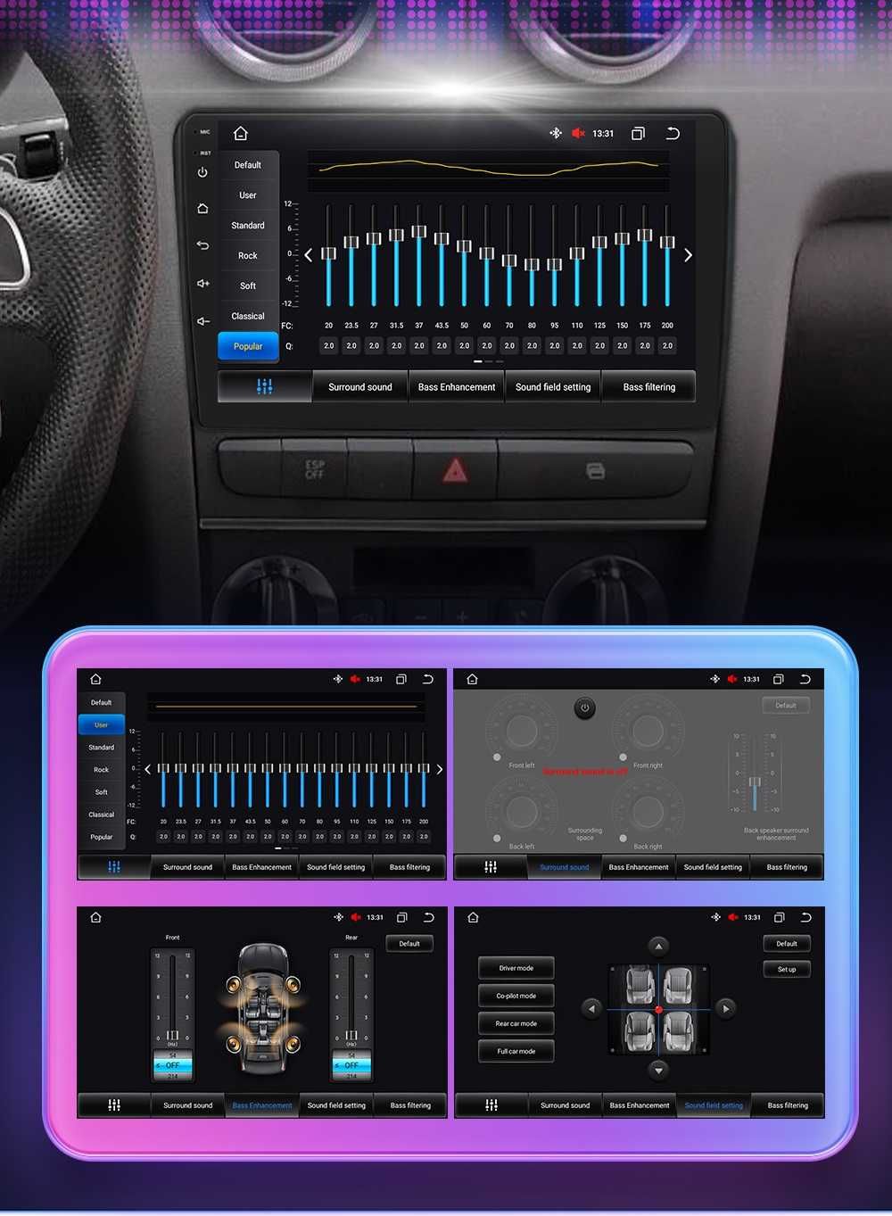 Radio FM RDS DAB+ CarPlay Android WiFi 4G GPS MP3 Nawi USB AUDI A3 8P