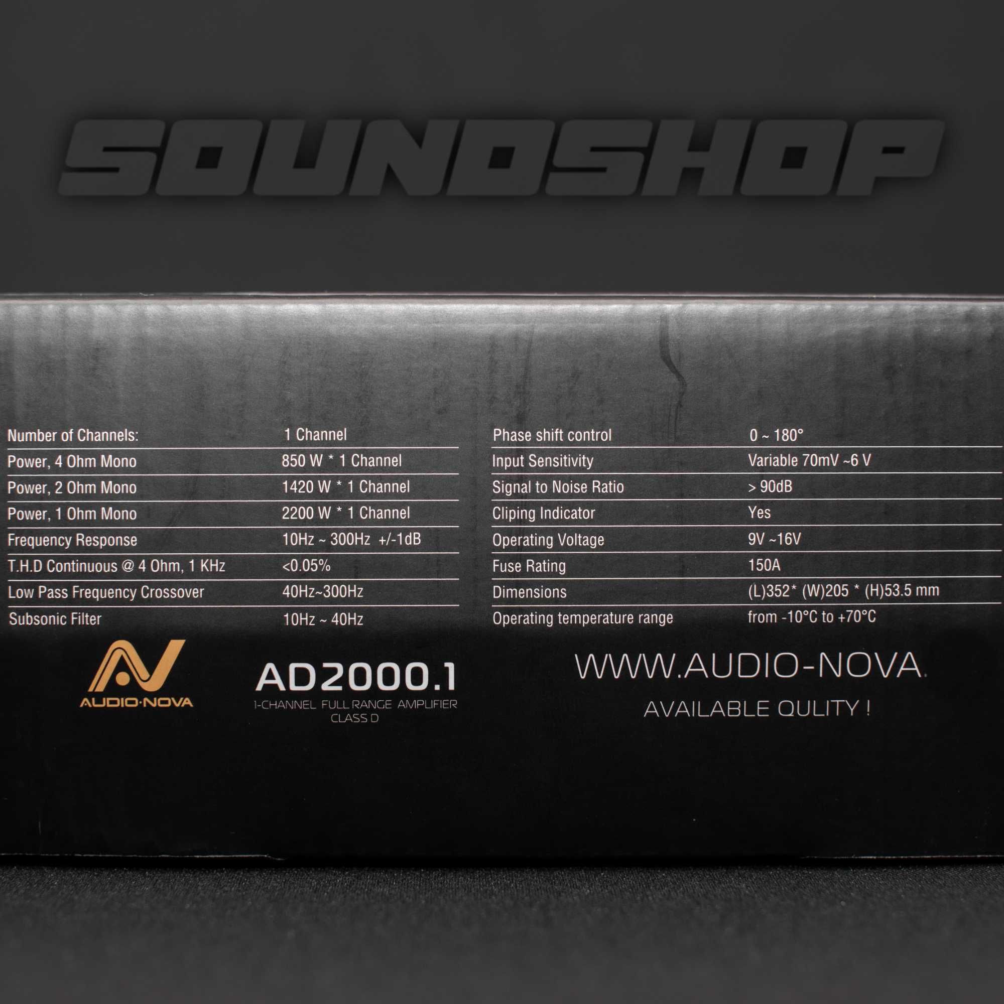 Black Friday!!! Wzmacniacz Audionova AD2000.1 (2200W RMS 1 Om)