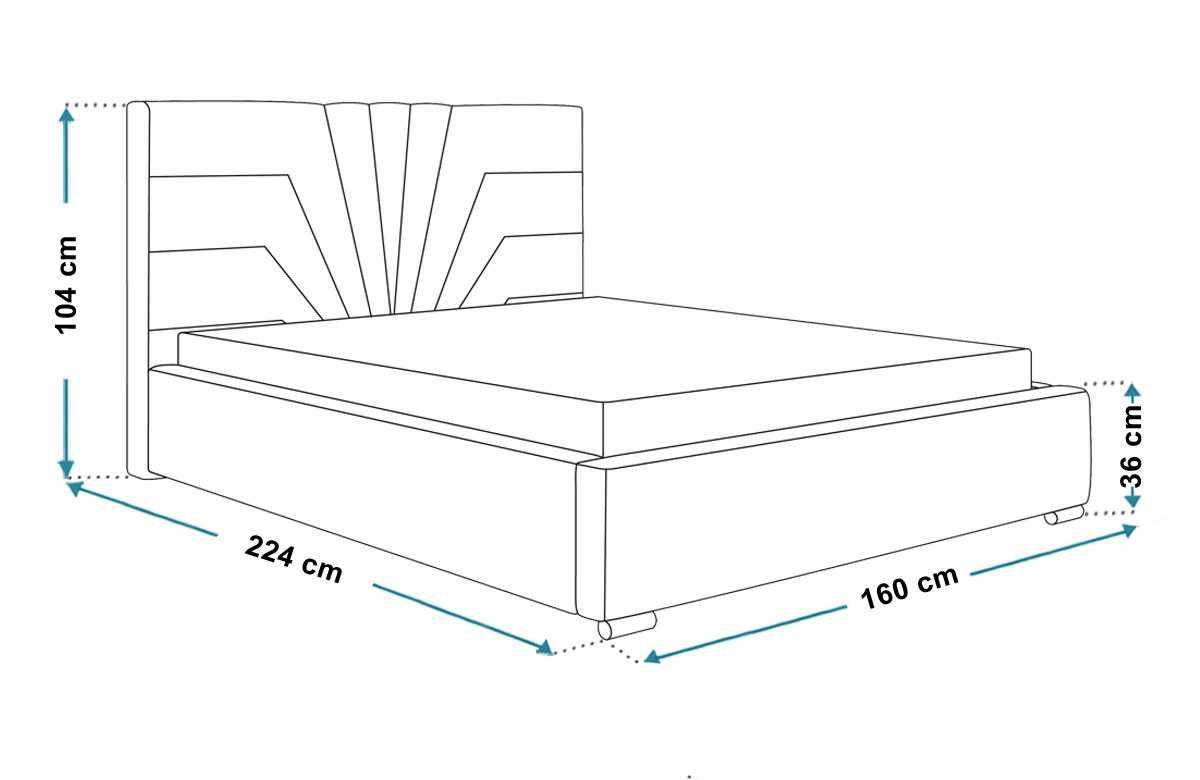 Łóżko 140x200 tapicerowane Royal 1 z pojemnikiem stelaż