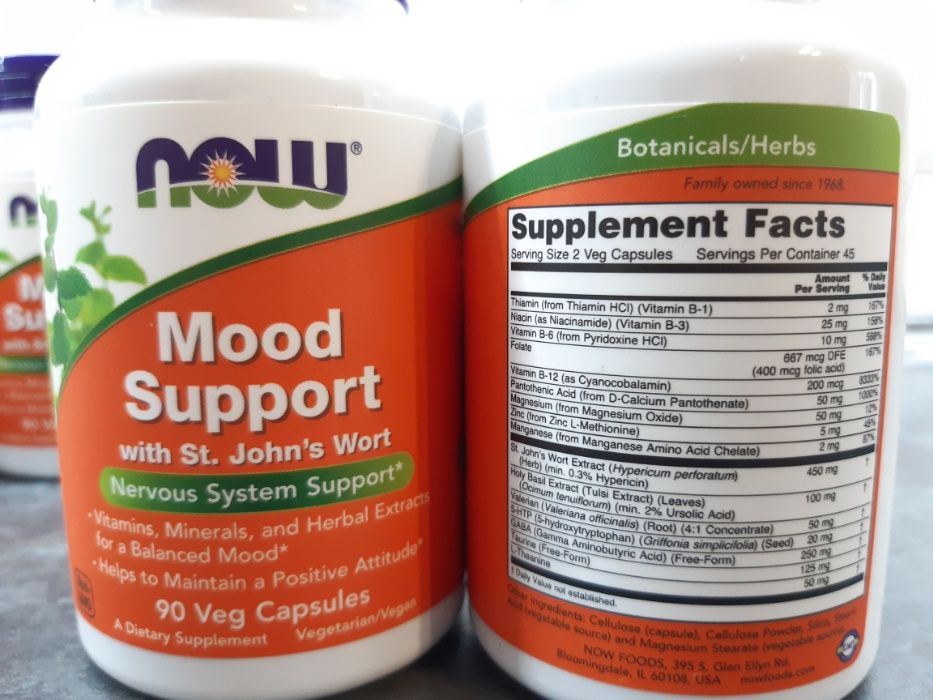 Now Foods, Mood Support (90 капс.), витамины для нервной системы