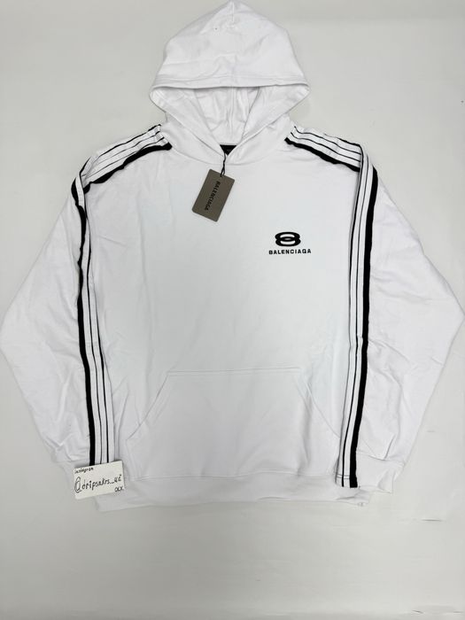 худи Balenciaga Strips White hoodie M L