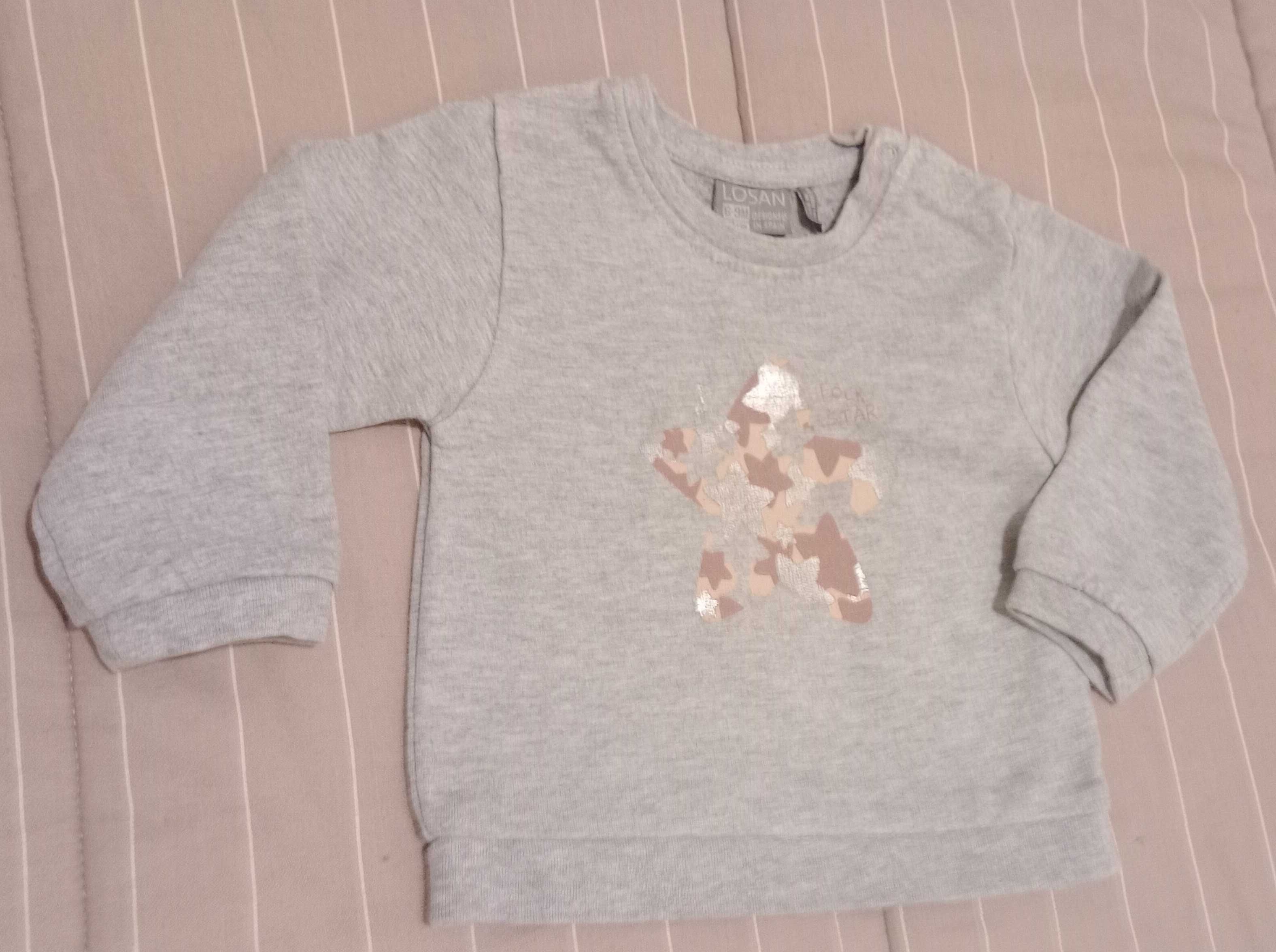 Camisola / Sweat criança 6/9 meses , molas no ombro, cardada