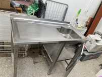 Bancada em inox com lava loiça