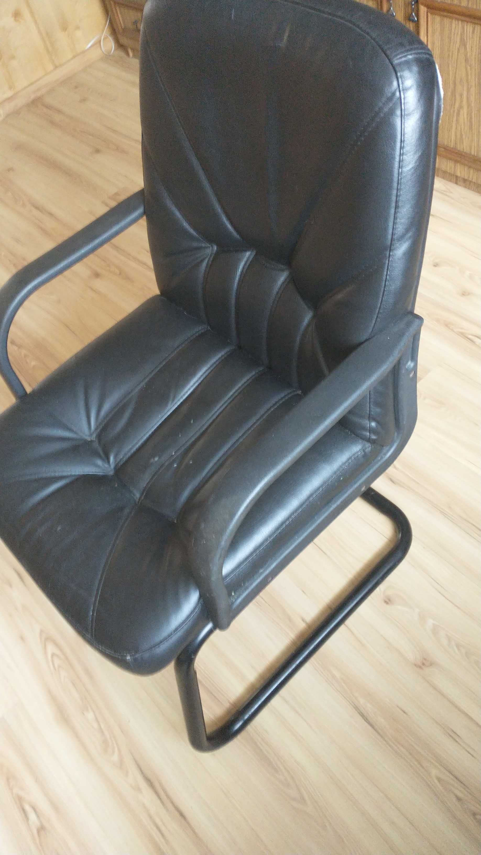Fotel biurowy skórzany skóra czarny