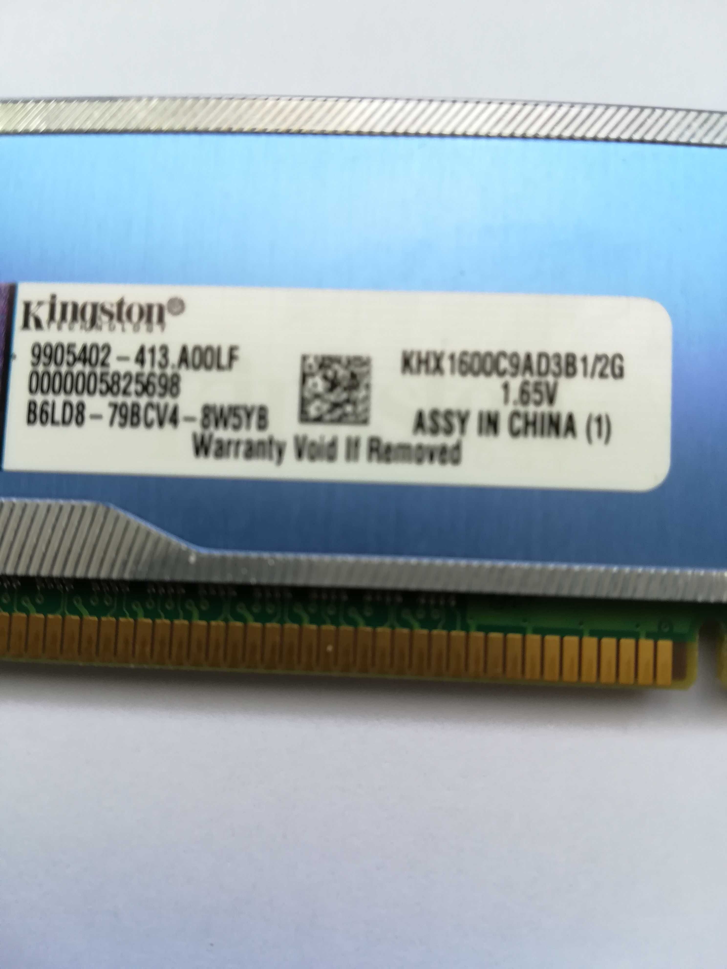 Memórias Kingston 2GB 1Rx8 256M x 64-Bit DDR3-1600 CL9