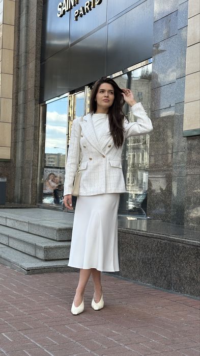 Твідовий білий жакет