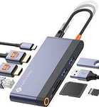 NOVOO RM8F PRO HUB ADAPTER USB C Docking Station Dual HDMI 4K 8 w 1
