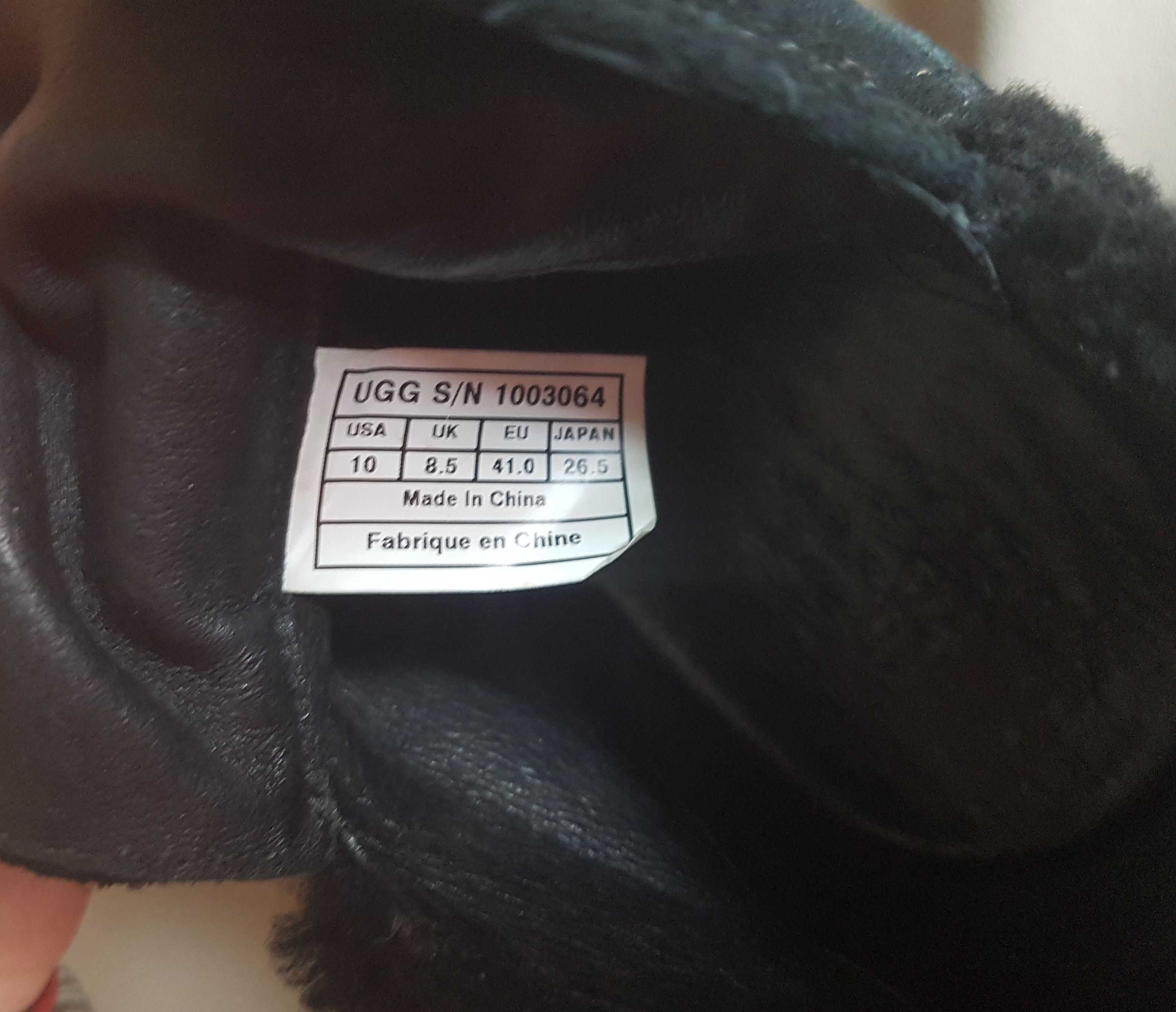 UGG Australia Anais czarne zamszowe ciepłe botki koturn 41 bdb+