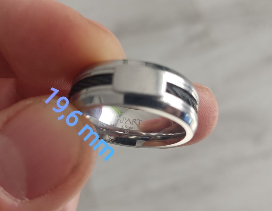 Obrączka męska stał chirurgiczna Apart 19,6 mm