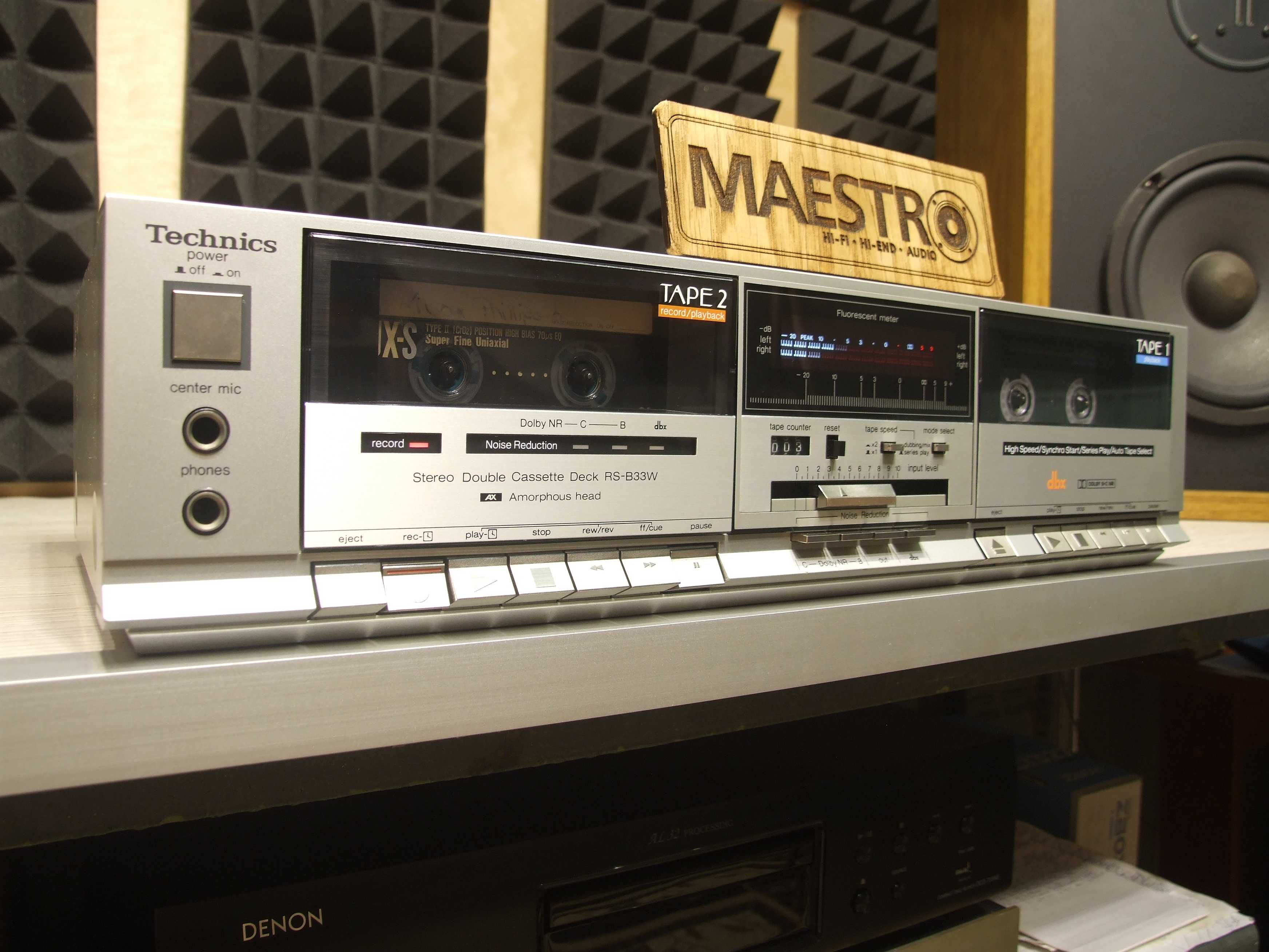 Касетна дека Technics RS-B33W. dbx. JAPAN. Amorphous head. Наложеним