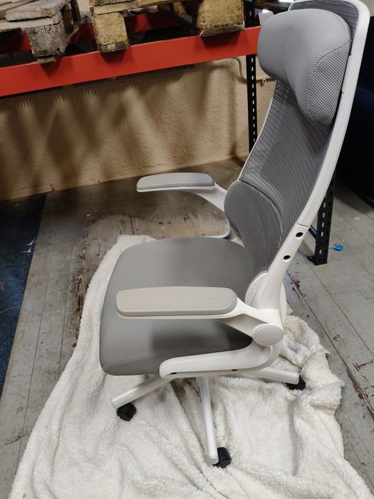 Melokea Fotel Biurowy Szaro Biały