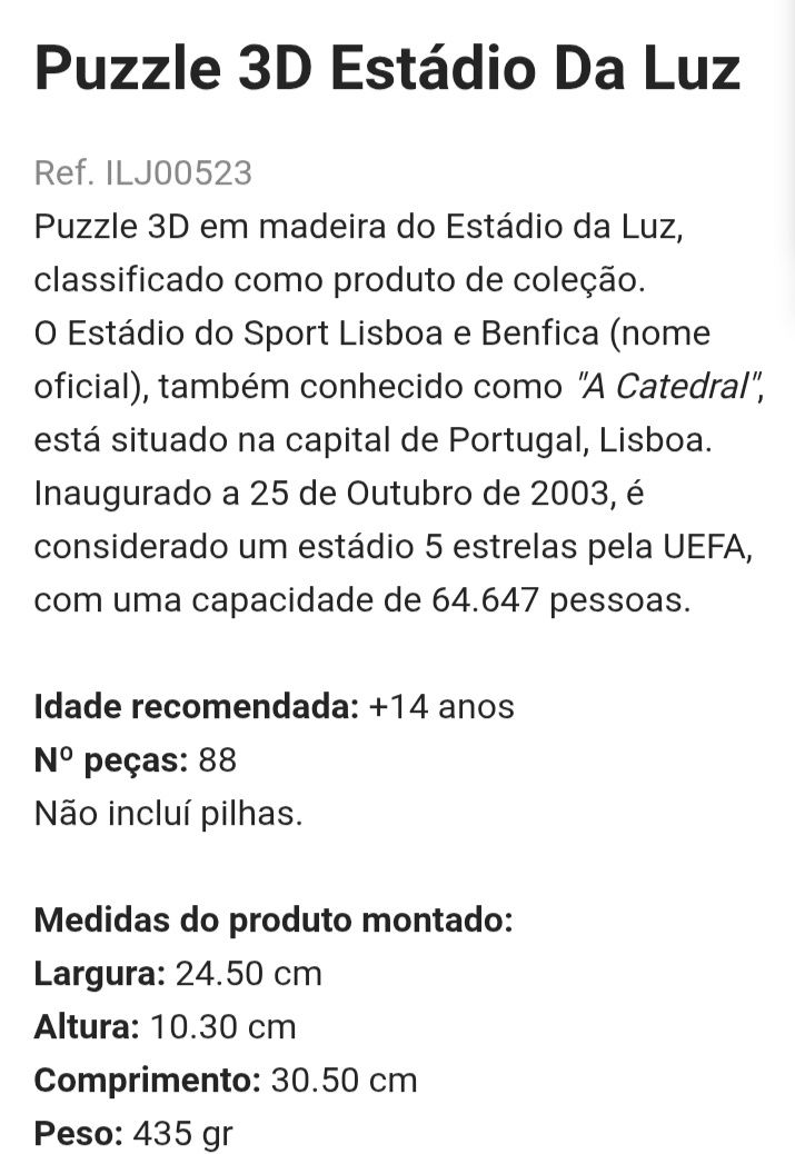 Puzzle em madeira SLB Novo