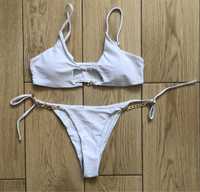 Białe bikini z łańcuszkami Shein S