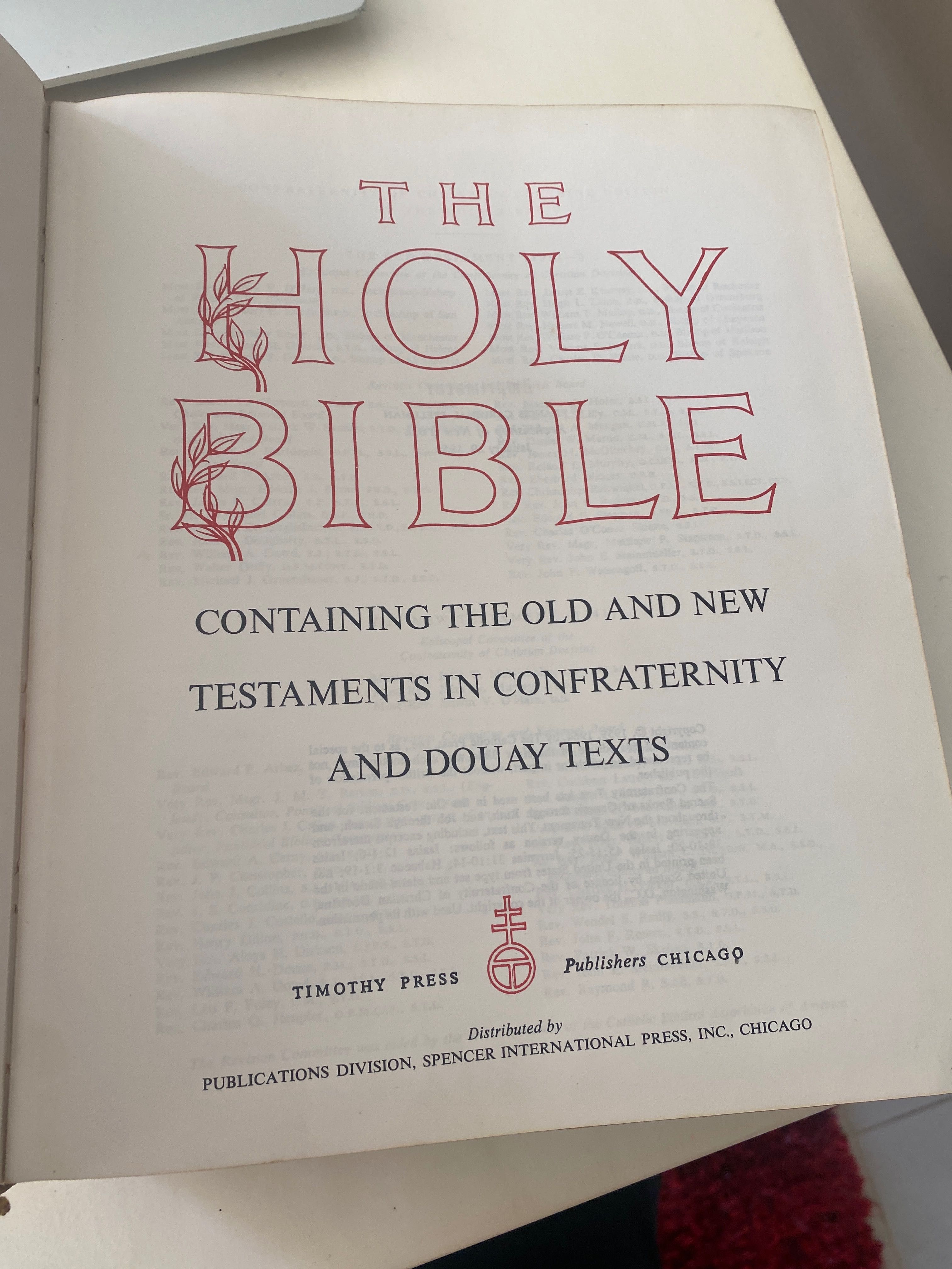 Holy Bible Catholic 1959