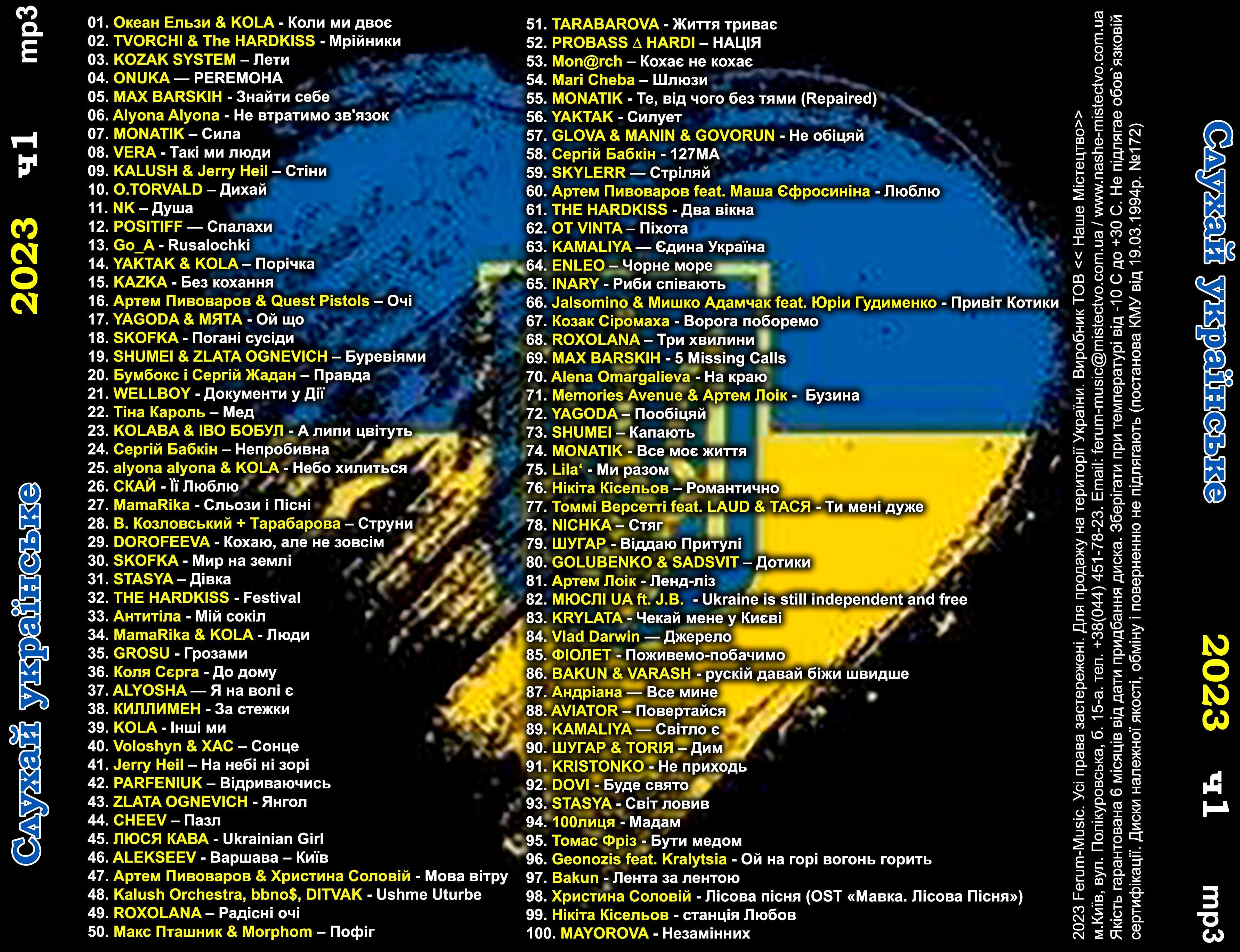 МУЗИКА: Сучасні українські пісні, диски (Нові), mp3, 2023!