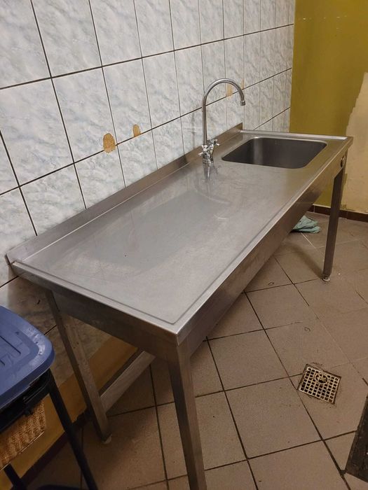 Zlew gastronomiczny 150x60x85 cm z baterią