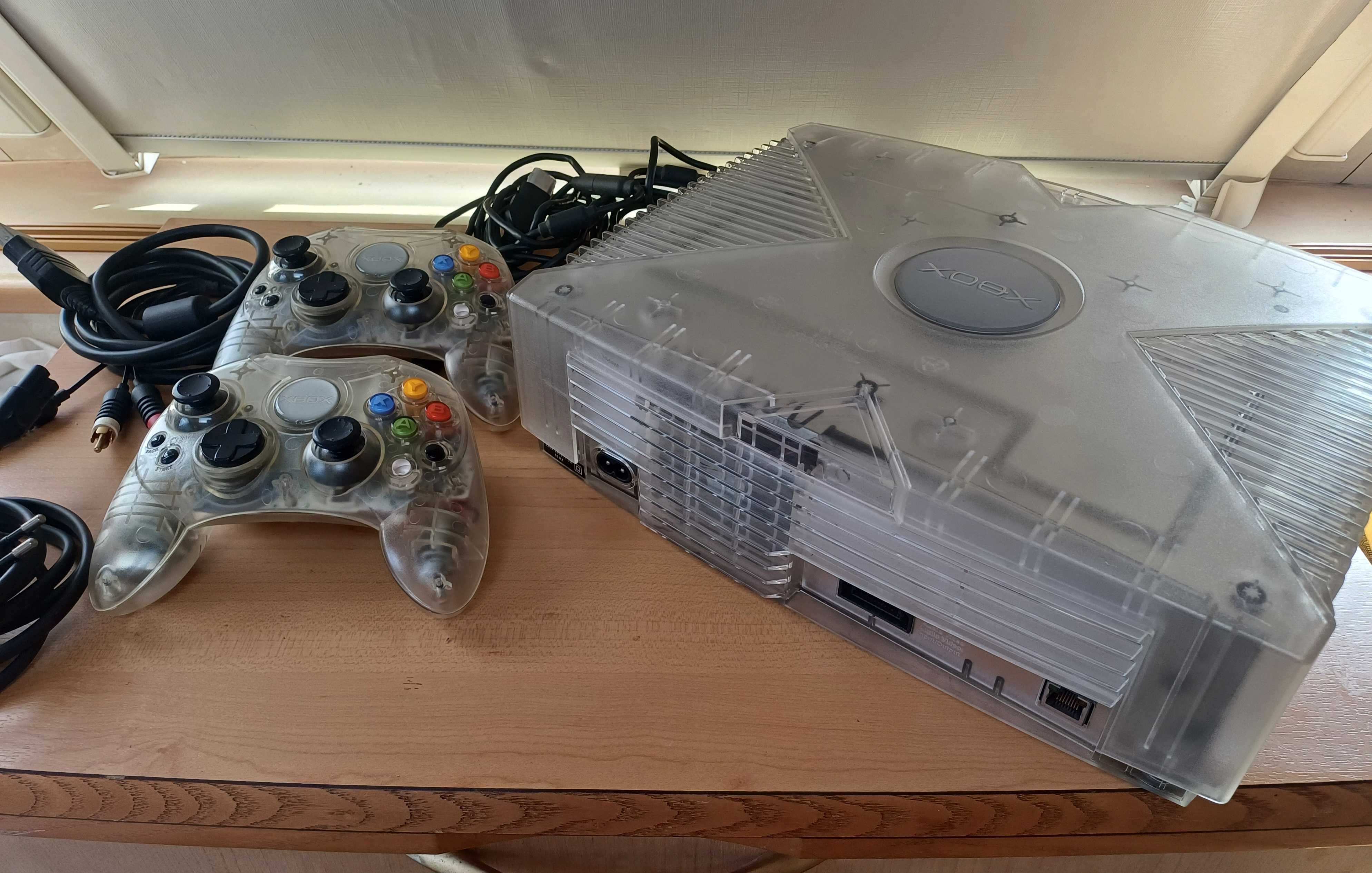 Xbox Crystal Clássico  Consola +2 Comandos
