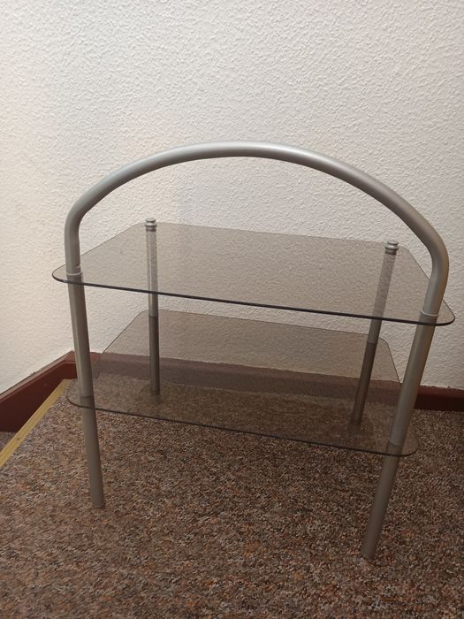 Stolik kawowy szklano metalowy