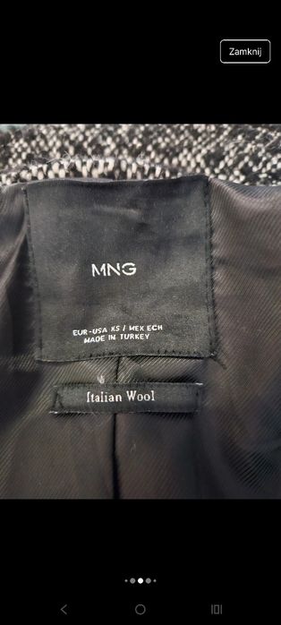 Płaszcz z wełną Mango