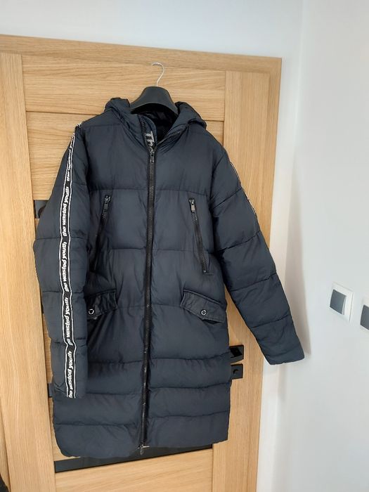 Długi pikowany ocieplany plaszcz zimowy kurtka maxi L Reserved