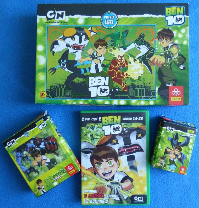 Zestaw Ben10 3x Puzzle Trefl+2 płyty DVD+gratis