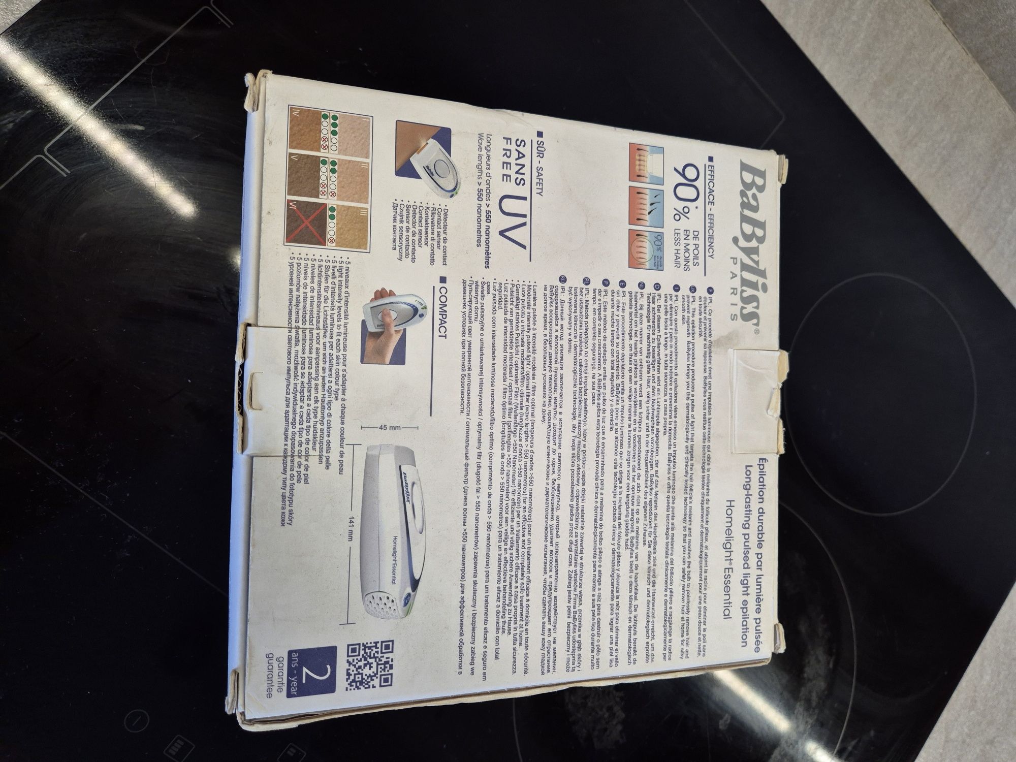 Depilator laserowy BaByliss Paris G933E zestaw jak nowy