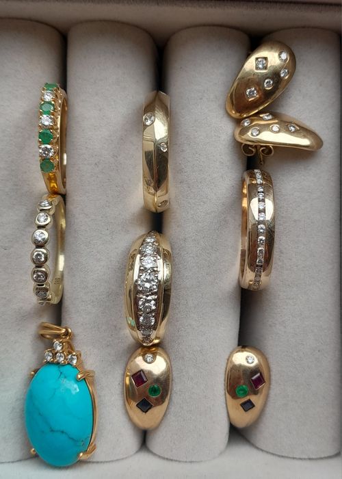 R.20 Obrączka 6.92g Diamenty 0.3ct Złoto 585 WYCENA