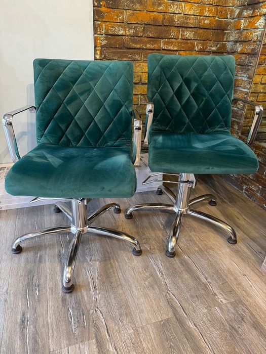 Fotele butelkowa zieleń, pikowane