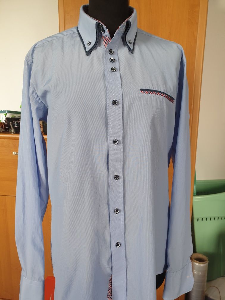 Męska koszula. SLIM FIT. M/ kołnierzyk39-40.