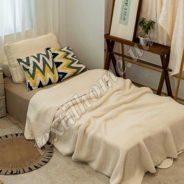 Плед-покривало на овчинці 200×220 см — теплий, м’який і затишний