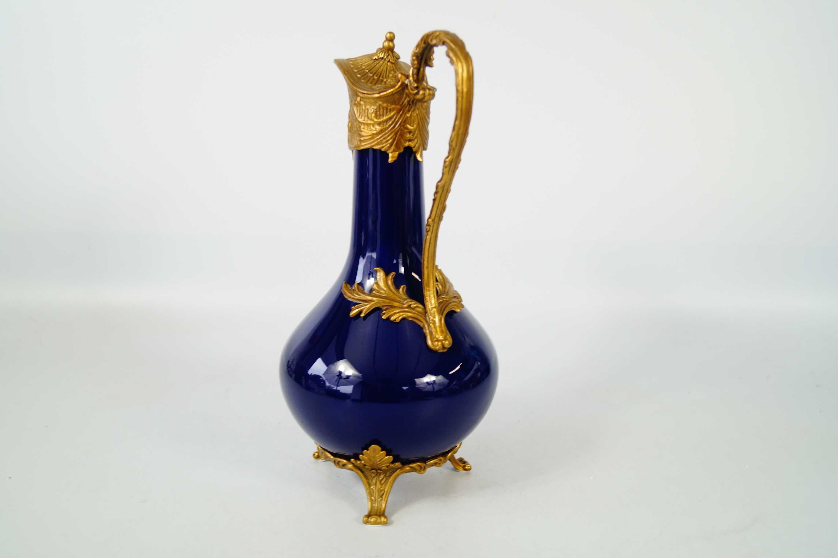 Dzbanek karafka porcelana + brąz kobaltowa