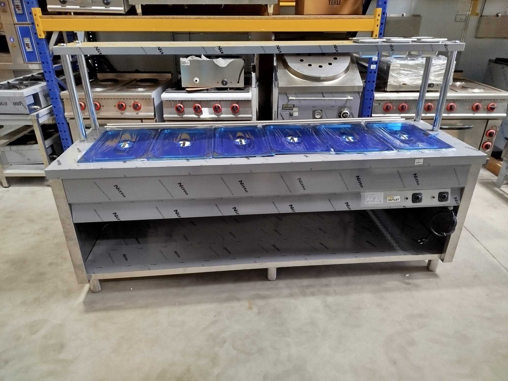 Banho-Maria 6 cuvetes em Inox + Self-Service - NOVA