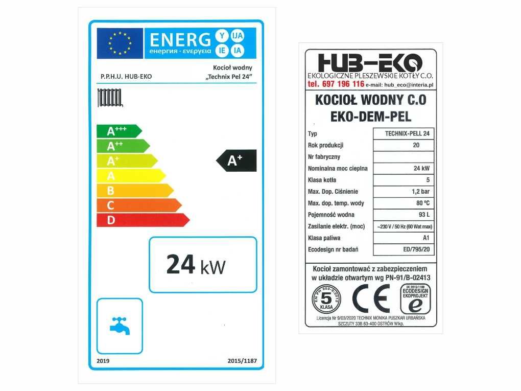 Kocioł piec pelet z podajnikiem  na pellet  24kw 12,15 19 kw