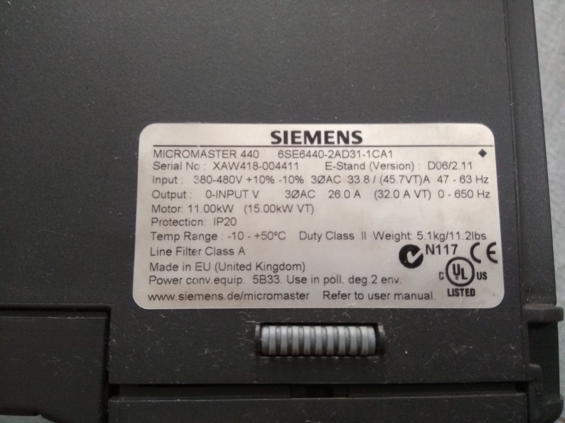 Частотный преобразователь Siemens Micromaster 440 6SE6440-2AD31-1CA1