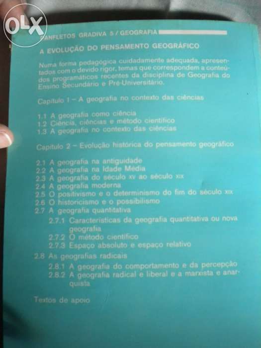 Livro "Evolução do pensamento geográfico"