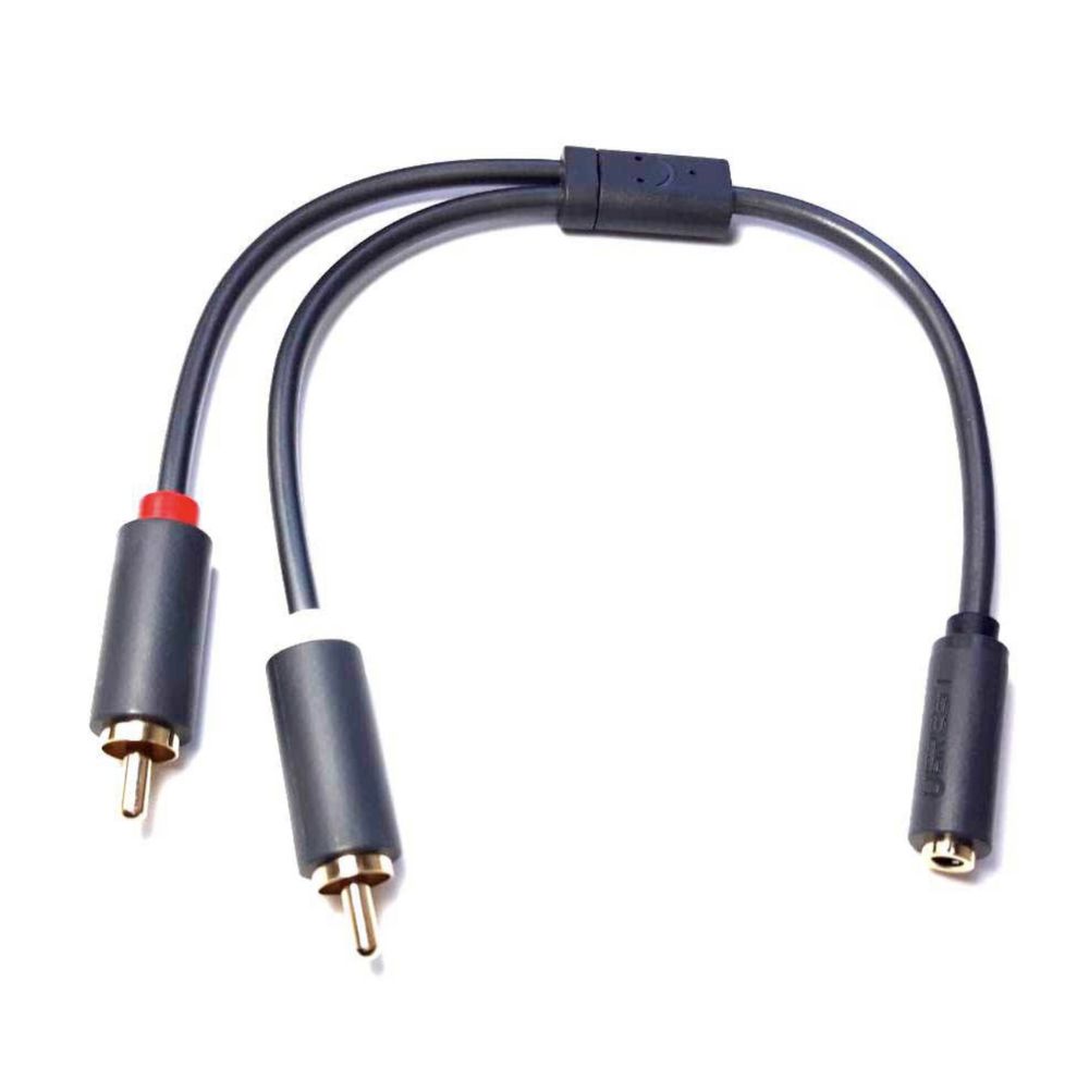 Аудіо кабель Ugreen 2 RCA (тато) jack 3.5 mm (мама)