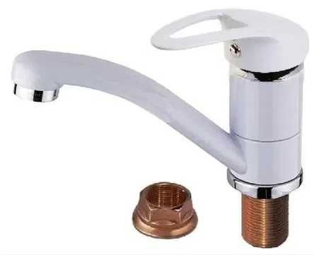 Новый латунный! БЕЛЫЙ смеситель, кран для кухни мойки умывальника.